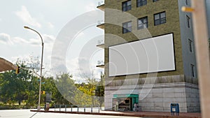 3D Mock up billboard outdoor advertising on wall of modern building