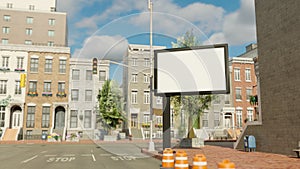 3D Mock up outdoor advertising billboard on street