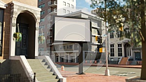 3D Mock up outdoor advertising billboard on street