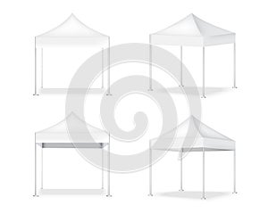 3D Mock up Realistic Tent Display POP Booth for Sale Marketing Promotion Exhibition Background Illustration