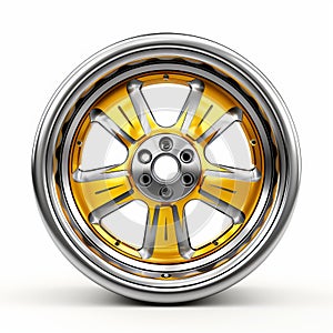 3d Mockup Of Gold Or Silver Car Wheel Design