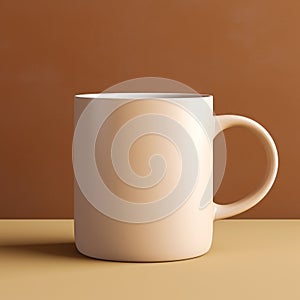 3d Mockup Mug On Brown Background With Sepia Tone And Bold Colorism