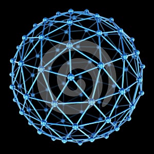 3d model of abstract sphere on black background