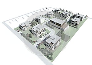 3d model of the building group or complex