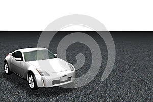 3d Model of Car on Road photo