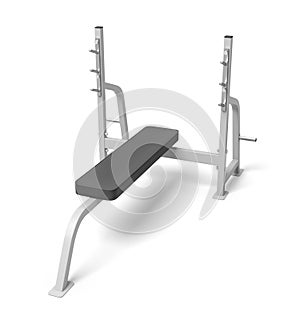 3D model of a gym bench angled without weights