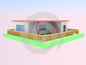 3d model of house enabling left side