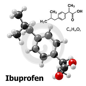 3D model of Ibuprofen molecule