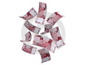 3D Model Indonesian Paper Money 100000 Rupiah Fall