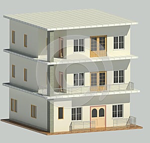 3D model made  in Revit Architecture Software.