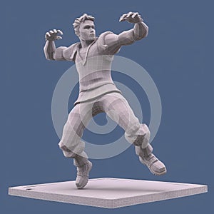 3d Model Of A Man In A Characteristic Comic Book Art Pose