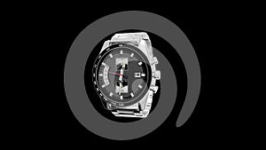 3D model mechanical wrist watch shape animation