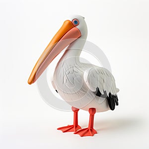 3d Model Of Pelican In The Style Of Chiho Aoshima