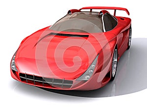3D Model of red sports car