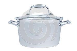 3d model of a saucepan with a glass lid