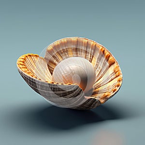 3d model of shell with ball inside