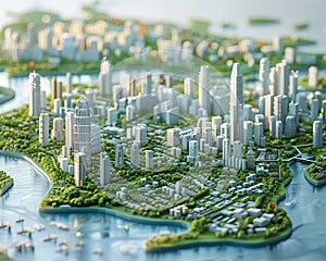 3D model of a smart city focusing on regeneration and innovative urban planning