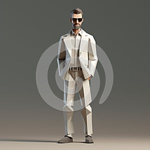 3d Model Of A Stylish Man In A Suit And Sunglasses