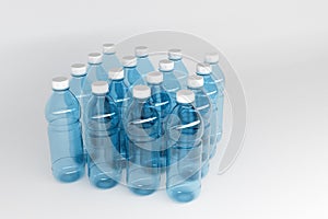 3D model of transparent plastic bottles