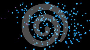 3D model of virus cell destruction of healthy cells on black background with Alpha Channel