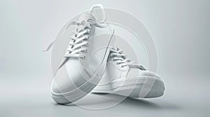 3D model of white sneakers