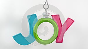 3D Modeled Joy Christmas Ornament Close Up