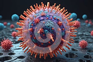 3d modell of virus organism