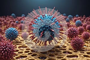 3d modell of virus organism