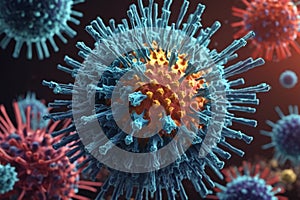 3d modell of virus organism