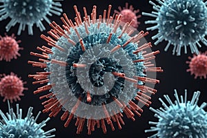 3d modell of virus organism