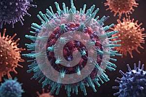 3d modell of virus organism