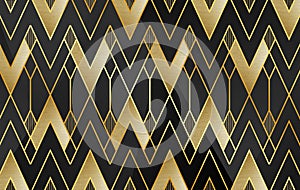 3d modern abstract wallpaper . Golden lines and traingles. Geometric forms in black background . for interior home decor