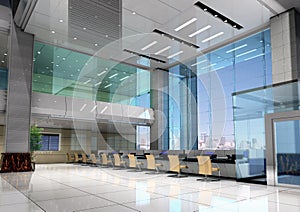 3d modern business hall