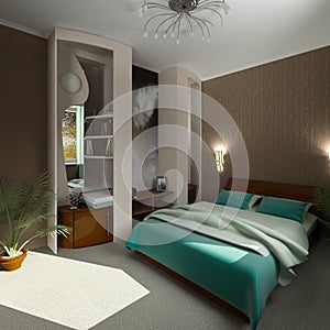 3d modern comfort bedroom