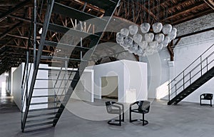 3d modern gallery interior