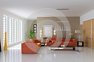 3d modern living room