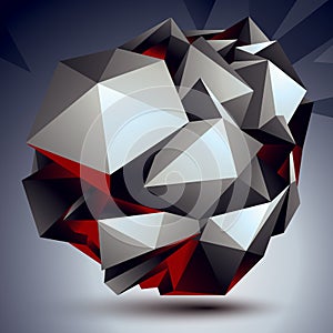 3D modern stylish abstract construction, origami facet object co