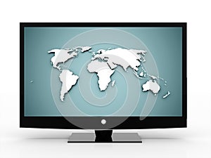 3D monitor with world map