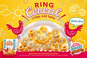 3d morning ring cereal ad banner