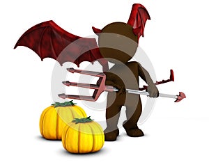 3D Morph Man Daemon with pumpkins