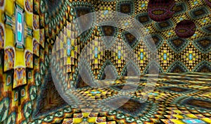 3d Mosaic kaleidescope abstract background
