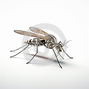 3d Mosquito On White Background - Symbolic Images By Erik Johansson