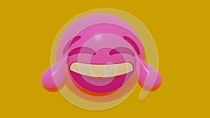 3d motion emoji pink face , 4k animation .3d render