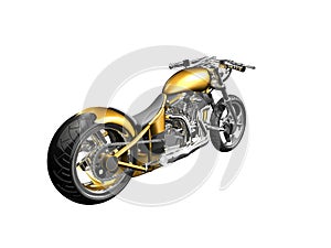 3D Motorcycle rear side view