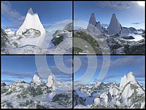 3D mountains photo