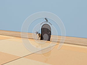 3d mouse home illustration with text.