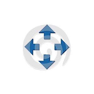 3D Move Icon Vector. Full Screen Symbol Illustration. Arrow Direction Signs