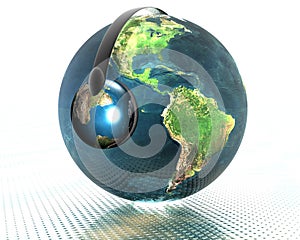 3D music globe with headphone