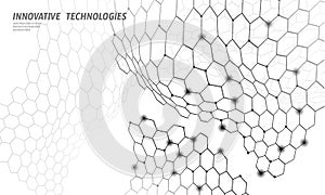 3D nanotechnololy graphene texture cyberspace. Nano fiber chemical modern material design. Atom molecule macro structure