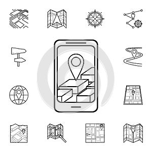 3d navigator in smart phone icon. Detailed set of navigation icons. Premium graphic design. One of the collection icons for